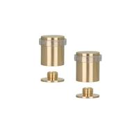 EVI Herrajes | Lot de 2 Butées de Porte en Laiton | Ø24x30mm | Finition Mate - Caoutchouc Transparent | Installation par vis | Mod. 18024X30TLMT
