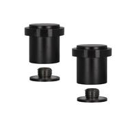 EVI Herrajes | Lot De 2 Butées De Porte Sol | Ø24X30mm | Acier inoxydable Laqué Noir | Caoutchouc de silicone naturel |Base filetée - Comprend vis + cheville de fixation | Mod. I-181