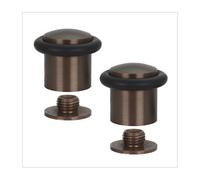 EVI Herrajes | Lot de 2 Butoirs de Porte en Laiton | Ø24x30mm | Finition Rustique | Installation par vis | Mod. 10824X30RU