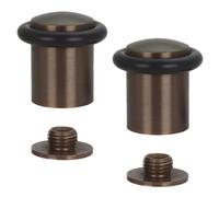 EVI Herrajes | Lot de 2 Butoirs de Porte en Laiton | Ø24x35mm | Finition Rustique | Installation par vis | Mod. 10824X35RU