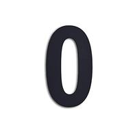 EVI Herrajes | Numéro de sticker pour maison en acier inoxydable laqué noir | n°0 | 160 x 93 mm | Pour murs, façades, portails ou portes | Pour l'extérieur et l'intérieur | Mod.0660160-0