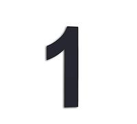 EVI Herrajes | Numéro de sticker pour maison en acier inoxydable laqué noir | n°1 | 160 x 63 mm | Pour murs, façades, portails ou portes | Pour l'extérieur et l'intérieur | Mod.0660160-1