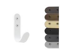 EVI Herrajes | Porte-serviette à crochet | Patère murale Blanche | Acier Inoxydable | À visser | Pour suspendre vêtements, serviettes ou accessoires | Mod. 183CTBL