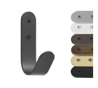 EVI Herrajes | Porte-serviette à crochet | Patère murale Gris Anthracite | Acier Inoxydable | À visser | Pour suspendre vêtements, serviettes ou accessoires | Mod. 173CTGR