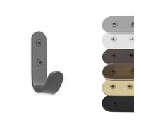 EVI Herrajes | Porte-serviette à crochet | Patère murale Gris Anthracite | Acier Inoxydable | À visser | Pour suspendre vêtements, serviettes ou accessoires | Mod. 183CTGR