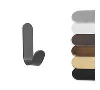 EVI Herrajes | Porte-serviette à crochet | Patère murale Gris Anthracite | Acier Inoxydable | Adhésive | Pour suspendre vêtements, serviettes ou accessoires | Mod. 183ADGR