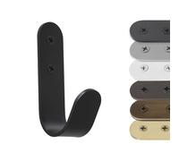 EVI Herrajes | Porte-serviette à crochet | Patère murale Noire | Acier Inoxydable | À visser | Pour suspendre vêtements, serviettes ou accessoires | Mod. 173CTNG