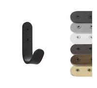 EVI Herrajes | Porte-serviette à crochet | Patère murale Noire | Acier Inoxydable | À visser | Pour suspendre vêtements, serviettes ou accessoires | Mod. 183CTNG