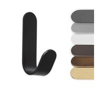 EVI Herrajes | Porte-serviette à crochet | Patère murale Noire | Acier Inoxydable | Adhésive | Pour suspendre vêtements, serviettes ou accessoires | Mod. 173ADNG