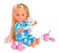 Simba 105733406 Evi Love Good Night Poupée en Pyjama avec Doudou et Accessoire de brossage des Dents, 12 cm, à partir de 3 Ans