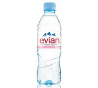 evian 022071 Lot de 24 bouteilles d'eau minérale naturelle en plastique 500 ml