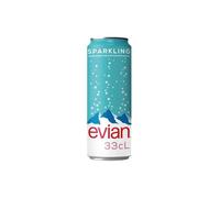 Evian Eau Minérale Gazeuse Naturelle, Pack de 48 Canettes, 33 cl par Canette, 2 Caisses de 24
