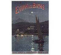 Evian Les Bains Affiche Poster Reproduction - Format 50X70 cm Papier Luxe 300 GR - Vente du fichier numérique HD Possible Nous Consulter (Boutique : affichevintage.FR)