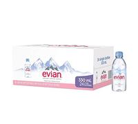 Evian Natural Spring Water Lot de 24 mini bouteilles d'eau de source filtrées naturellement 330 ml