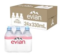Evian Natural Spring Water Lot de 24 mini bouteilles d'eau de source filtrées naturellement 330 ml