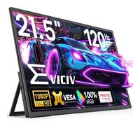 EVICIV Écran Portable 21,5 Pouces 120Hz avec VESA & béquille, 100% sRGB 1920 × 1080 FHD FreeSync IPS Grand Jeux Moniteur d'ordinateur avec USB C HDMI pour Laptop PC Xbo P-S4/5