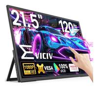 EVICIV Écran Tactile Portable 21,5 Pouces 120Hz avec VESA & béquille, 100% sRGB 2000:1 1080P FHD FreeSync IPS Grand Jeux Moniteur d'ordinateur avec USB C HDMI pour Laptop PC Xbo P-S4/5