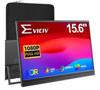 EVICIV Moniteur portable 15,6" 1080p, FHD pour ordinateur portable, écran portable HDR avec VESA et béquille/étui, écran externe USB-C Mini HDMI pour ordinateur portable/PC/téléphone, compatible avec