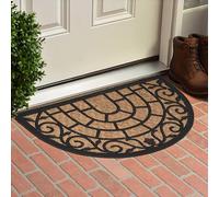 EVIDECO 1400995 Abri Tapis de Porte Tapis Harry 16 W x 24 L x 1/4 H Naturel/Noir