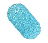 EVIDECO 7215101 Tapis de Bain Ovale antidérapant Transparent 27 x 35,6 cm, 100% PVC., Bleu, Bathtub Rectangle