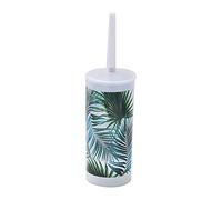 EVIDECO Brosse WC Tropicale et Support en Plastique, polypropylène, Blanc, 10,2 x 10,2 x 34,8 cm (L x l x H)