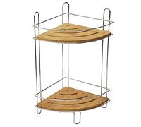 Evideco Caddy, 2 étagères, 90%, 10% Fil métallique, Chrome/Bambou, 8 L x 8 l x 14,8 H