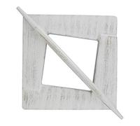 Evideco Embrasse carrée en bois Caroline Grande taille Blanc/doré 15,2 x 15,2 x 2,3 cm (l x H x P)