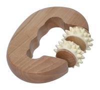 EVIDECO French Home Goods Rouleau de massage portatif en bois naturel - Rouleaux à double pointe pour soulager les muscles, stimuler la circulation et la relaxation - Masseur d'acupression compact