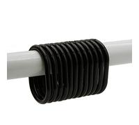 EVIDECO Lot de 12 Anneaux de Rideau de Douche en Plastique Noir uni 100% Durable PS/PP, Hauteur 5,9 cm, Longueur 3,9 cm, diamètre 0,8 cm