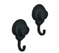 EVIDECO Lot de 2 crochets ventouses solides Noir