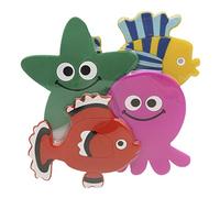 EVIDECO Lot de 4 Tapis de Bain antidérapants pour bébé, Animaux Marins, Multicolores, 100% PVC, 9 x 1,3 x 9 cm (L x l x H)