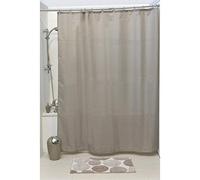 EVIDECO Motif S Tissu Polyester Rideau de Douche avec 12 Anneaux Assorti, Taupe, 71Wx79L inch /180cmx200cm