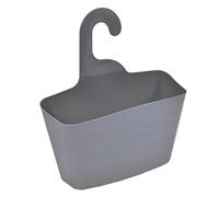 EVIDECO Panier de Douche Mural en Plastique Gris, 25,4 x 23,9 x 8,5 cm