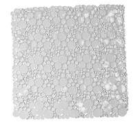 EVIDECO Tapis de Bain antidérapant Ovale à Bulles 50,8 x 50,8 cm, Transparent, 100% PVC, carré