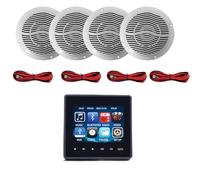 Evidence Acoustics Amplificateur Mural Bluetooth 4 x 25W TFT Couleur USB, SD, entrée aux avec 4 Haut Parleur Marins 16 cm, Salle Bain, Piscine
