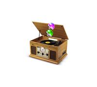 Evidence Acoustics EA-PL300-WOOD - Chaîne Hi-Fi vintage 3 vitesses (33/45/78) CD, cassette, Bluetooth, USB/SD, FM, 60W