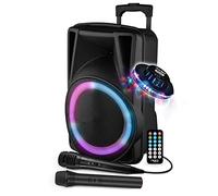 Evidence Acoustics Enceinte Active - FestiSound FESTI12-12' 31CM - 600W - Batterie - RING LED - USB SD Bluetooth TWS - 2 Micros - OVNI