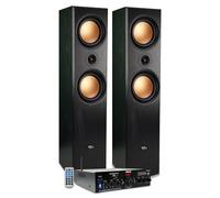 Evidence Acoustics Enceintes Colonnes HiFi/Home-CINÉMA EA-800-PG - 1000W PMPO + Ampli stéréo 2x50W - USB MP3 SD Bluetooth - FM