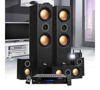 Evidence Acoustics Pack Home-Cinéma EA950-PG - 5 Enceintes 850W - Ampli 5.1 USB BT FM - 4 x75W, 3 x20W - Mini Strobe en Cadeau