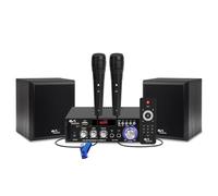 Evidence Acoustics Pack Karaoké Enfants EA-MYKARAOKE 80W Ampli Bluetooth USB, 2 Enceintes, 2 Micros Filaires + Clé USB 32 Go