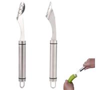 Évideur de piment Jalapeno de cuisine, 2 pièces en acier inoxydable, outil de carottage de poivrons, dissolvant de piment avec tranche dentelée et poignée, outil de carottage de