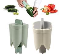 Évideur de Poivrons 2 en 1, Épépineur et Coupe-Poivron pour Retirer les Graines, Outil de Découpe de Légumes, Gadget de Cuisine (2 pcs-B)