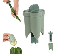 Évideur de poivrons 2 en 1 - Outil de cuisine pratique pour retirer les graines et le pédoncule des poivrons, ainsi que le cœur des pommes - Idéal pour poivrons rouges, verts, jalapeños et tomates