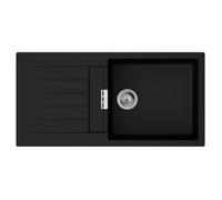 hansgrohe évier encastré 43358170 750x490mm, cuve principale et supplémentaire, 980x480mm, noir graphite