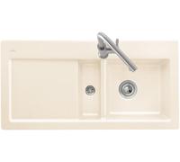 Evier 1 bac et demi avec egouttoir a gauche VILLEROY ET BOCH Subway Pure 60 100 x 51 cm Blanc vidage automatique inclus