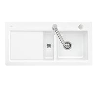 Evier 1 bac et demi VILLEROY ET BOCH Subway Pure 60 100 x 51 égouttoir à gauche céramique sans vidage blanc