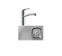 Evier 1 bac S21 inox + robinet de cuisine HANSGROHE Focus M41 160 chromé