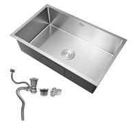 Évier 1 cuve 50 x 45 cm acier inoxydable 304 petit sous plan filtre de drainage