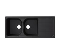 Évier 2 bacs en composite de quartz noir Cooke & Lewis Arber