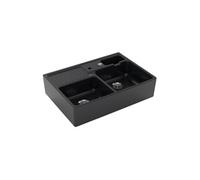 Evier 2 bacs timbre office VILLEROY ET BOCH Tradition Pure Black CeramicPlus avec vidage automatique